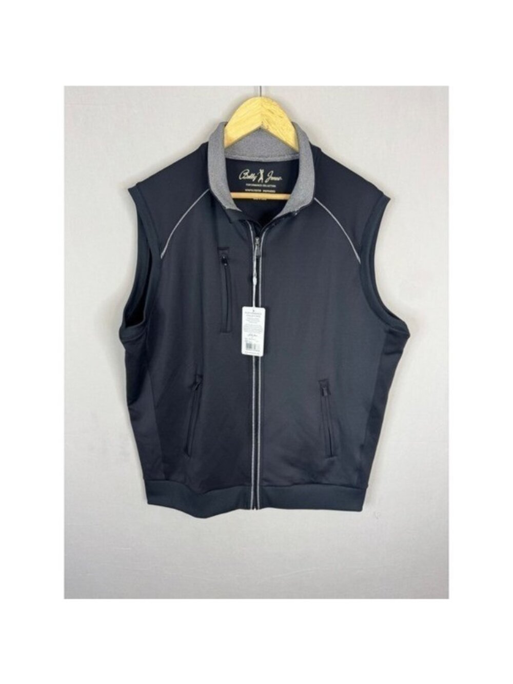 Bobby Jones NWT Mens Performance Collection Golf Vest Black BJ520382 Size L